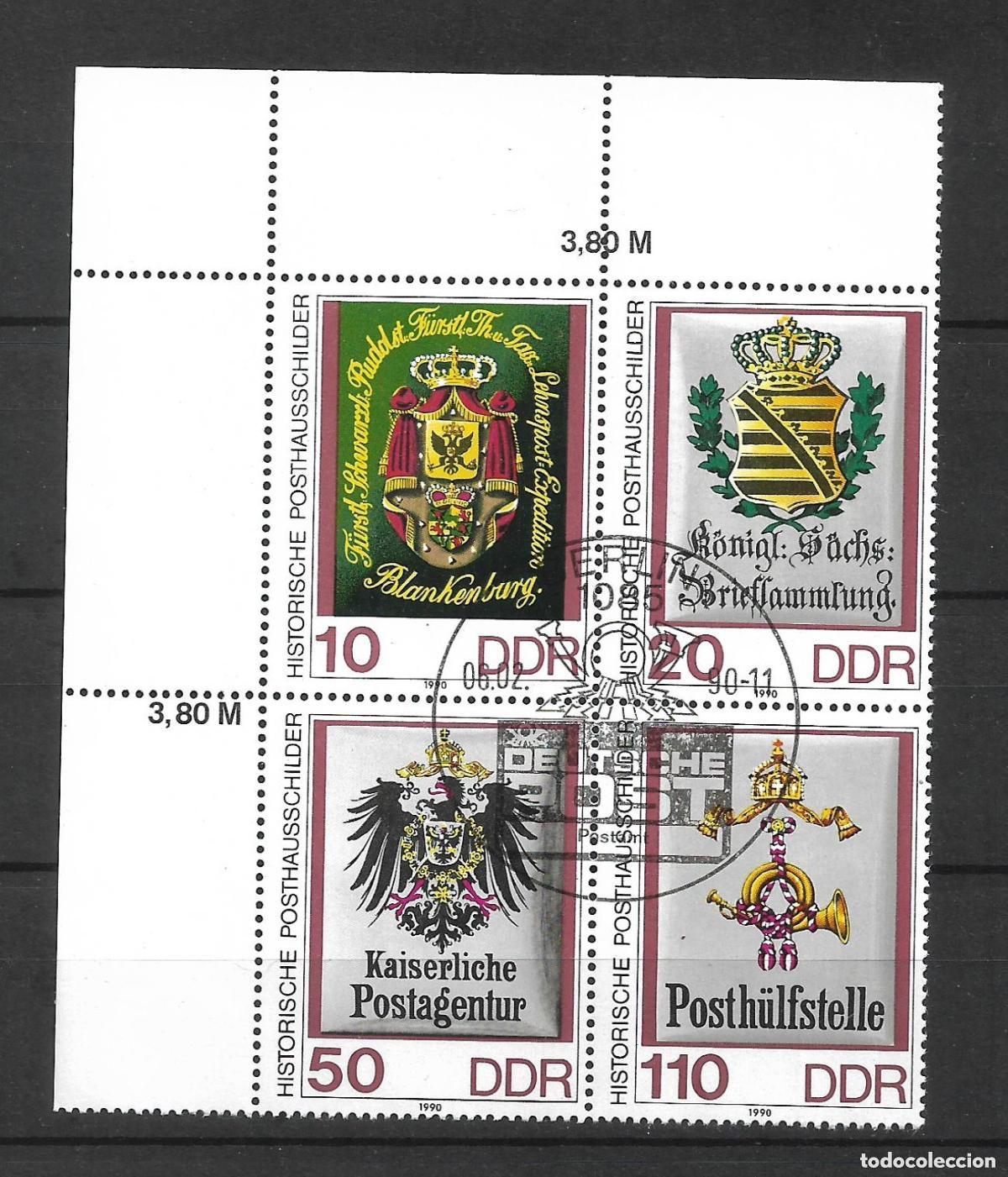 Sellos: alemania ddr 1990 michel 3302/3305 usado ** 4&euro; - 29/8