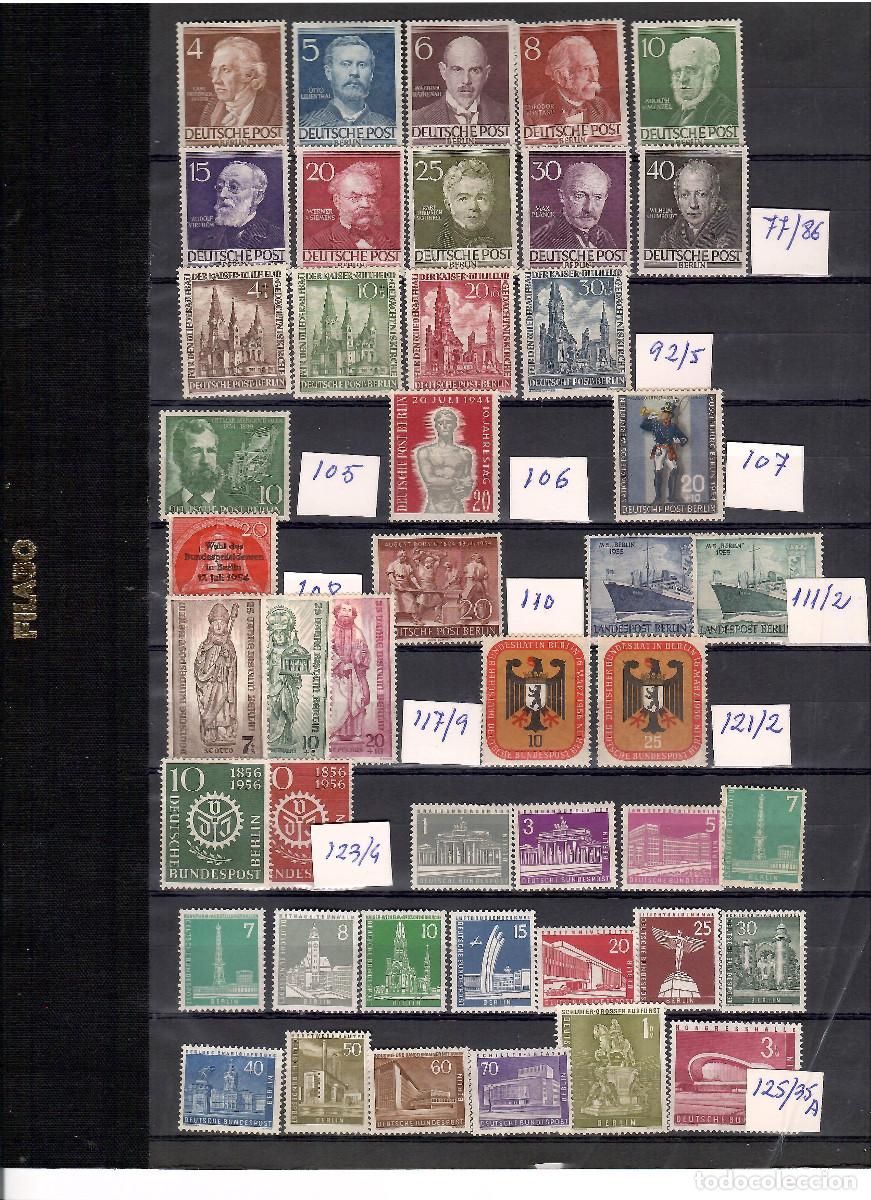 Stamps: MAGNIFICO LOTE DE SERIES DE SELLOS NUEVOS DE ALEMANIA-BERLIN A&Ntilde;OS 1952/1958