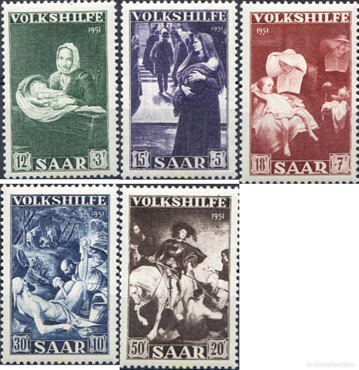 Francobolli: 29983 MNH ALEMANIA. Sarre 1951 PRO OBRAS POPULARES