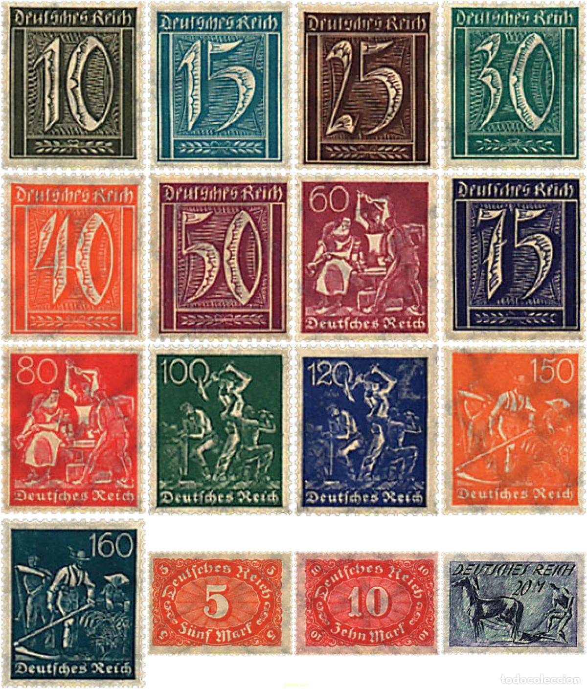 Sellos: 640621 MNH ALEMANIA 1922 MOTIVOS VARIOS