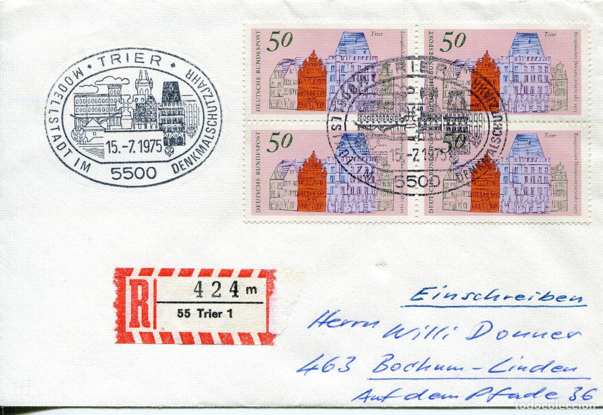 Sellos: ALEMANIA FEDERAL 1975 CARTA FDC MICHEL DE 862