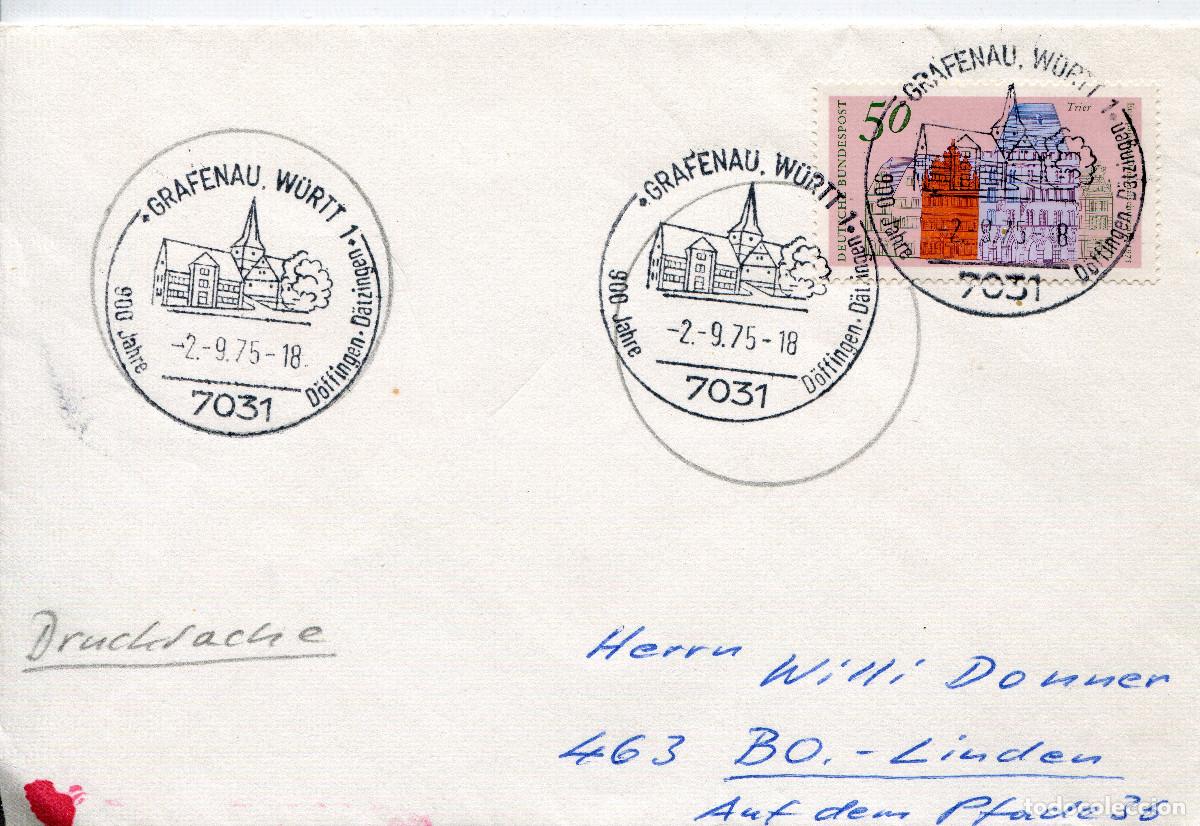 Sellos: ALEMANIA FEDERAL 1975 CARTA FDC MICHEL DE 862