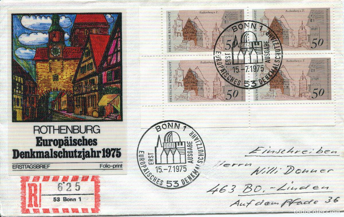 Sellos: ALEMANIA FEDERAL 1975 CARTA FDC MICHEL DE 861