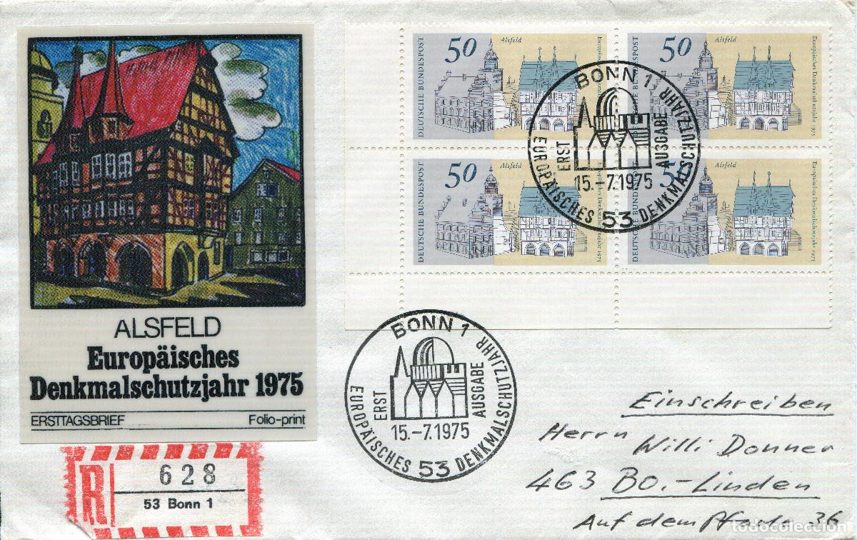Sellos: ALEMANIA FEDERAL 1975 CARTA FDC MICHEL DE 860