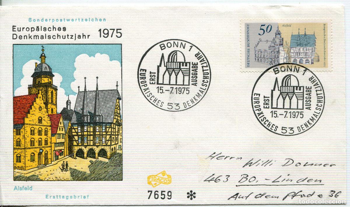 Sellos: ALEMANIA FEDERAL 1975 CARTA FDC MICHEL DE 860