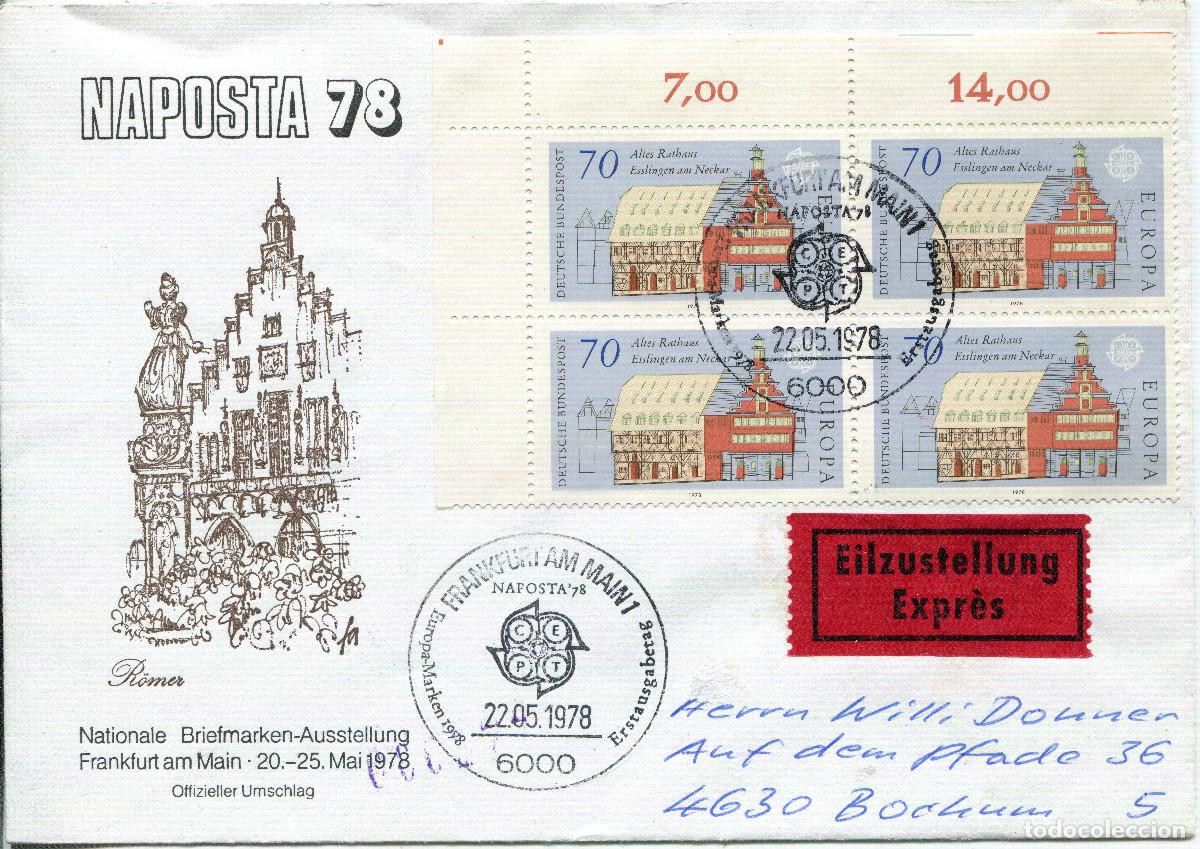 Sellos: ALEMANIA FEDERAL 1978 CARTA FDC MICHEL DE 971