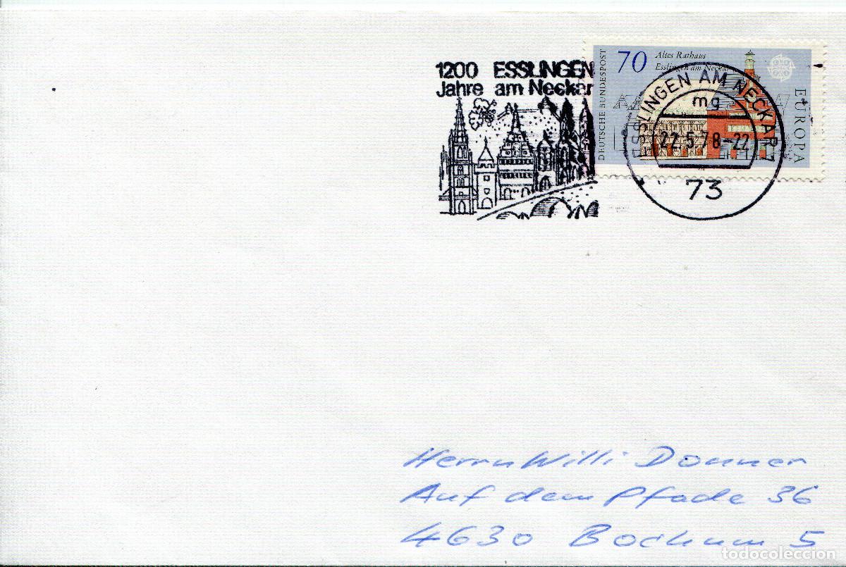 Sellos: ALEMANIA FEDERAL 1978 CARTA FDC MICHEL DE 971