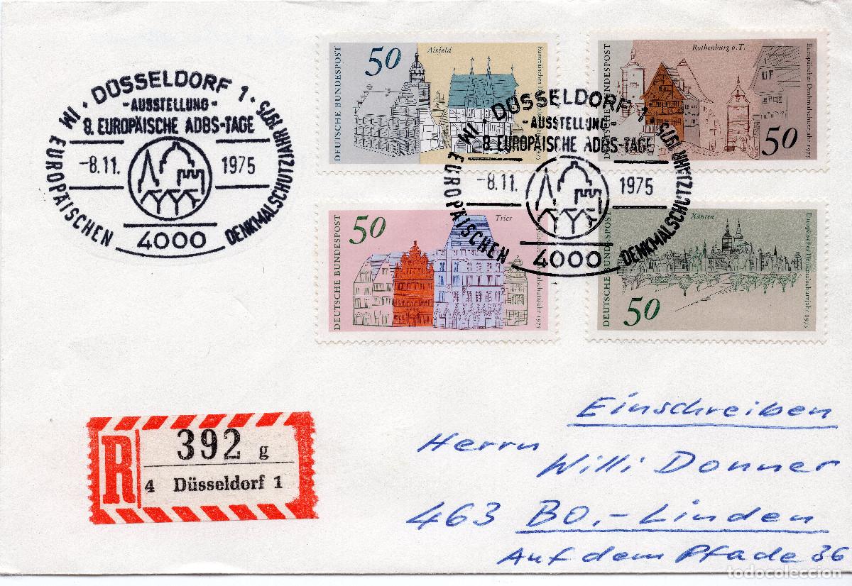 Sellos: ALEMANIA FEDERAL 1975 CARTA FDC MICHEL DE 860-863