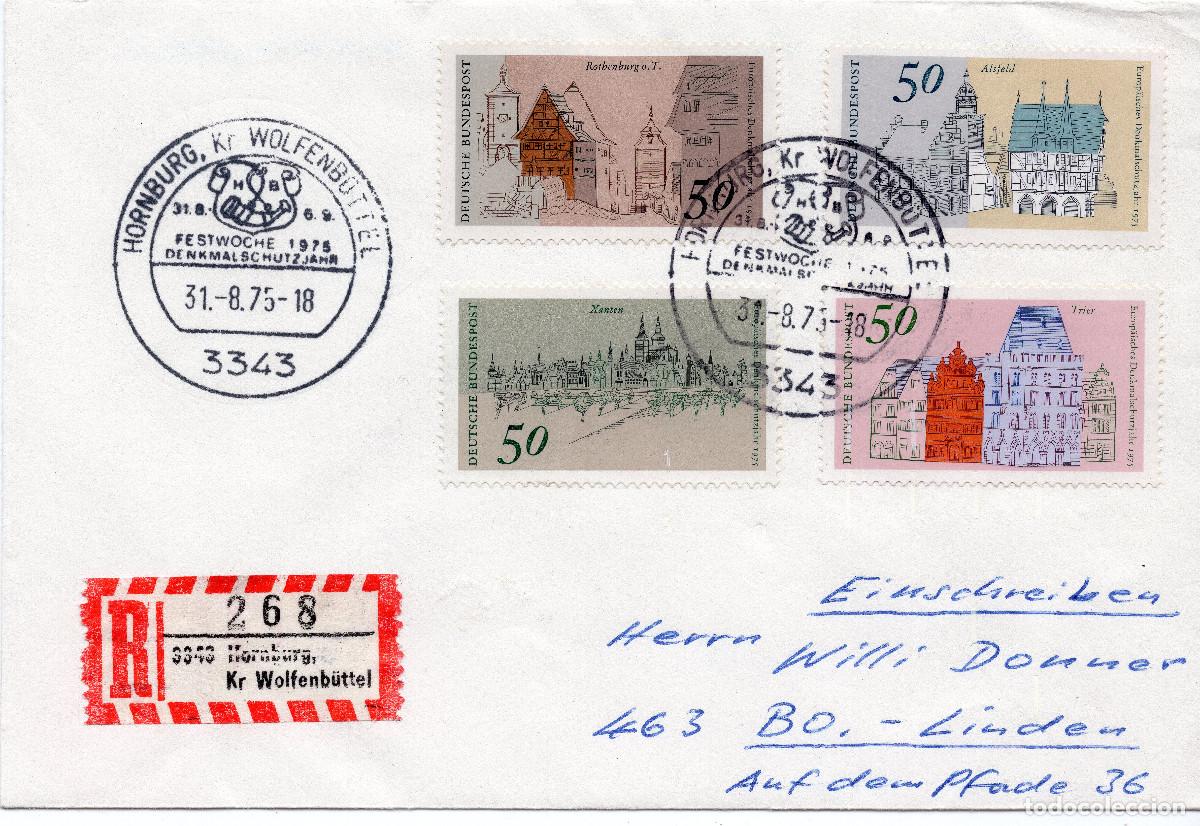Sellos: ALEMANIA FEDERAL 1975 CARTA FDC MICHEL DE 860-863