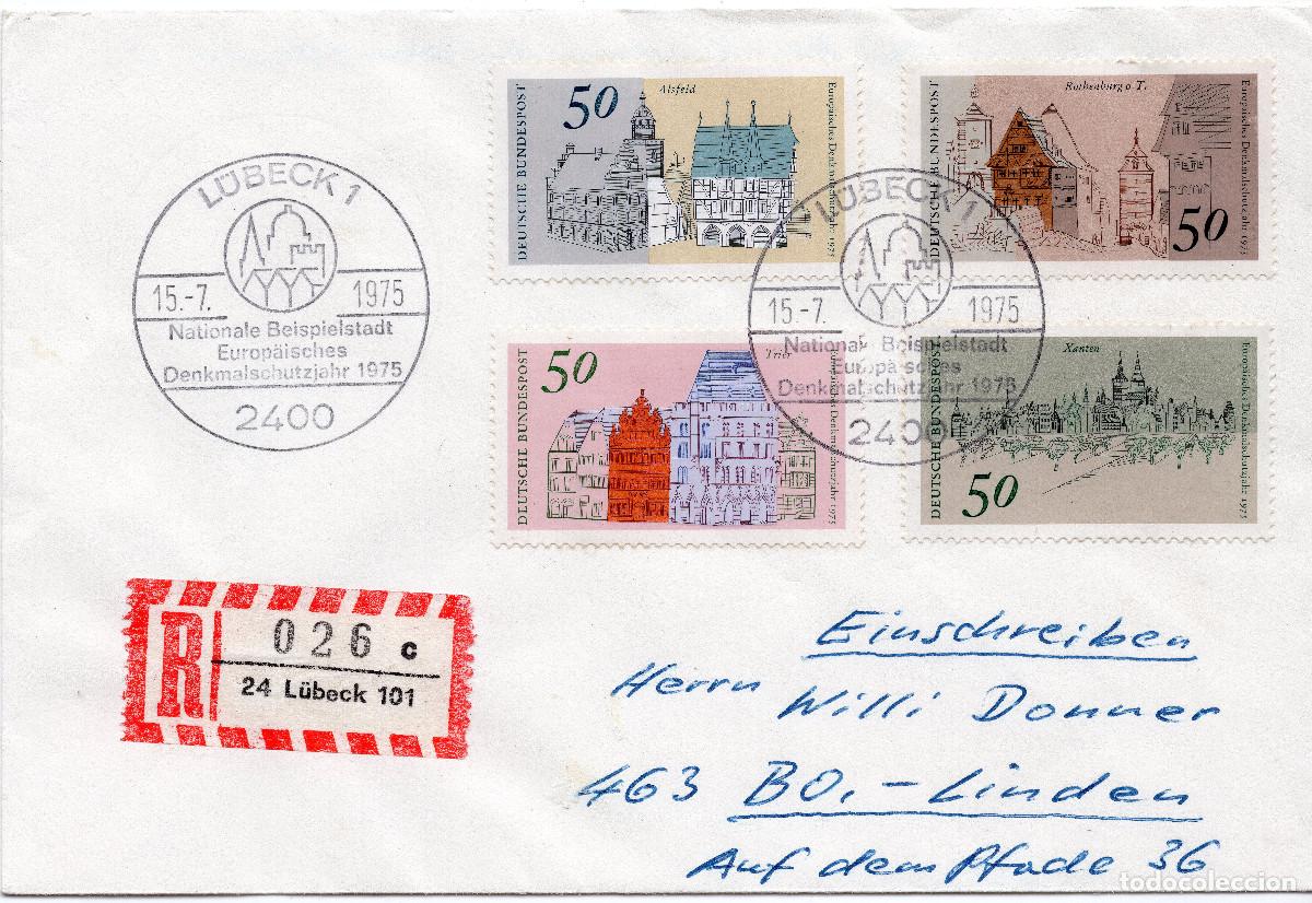 Sellos: ALEMANIA FEDERAL 1975 CARTA FDC MICHEL DE 860-863