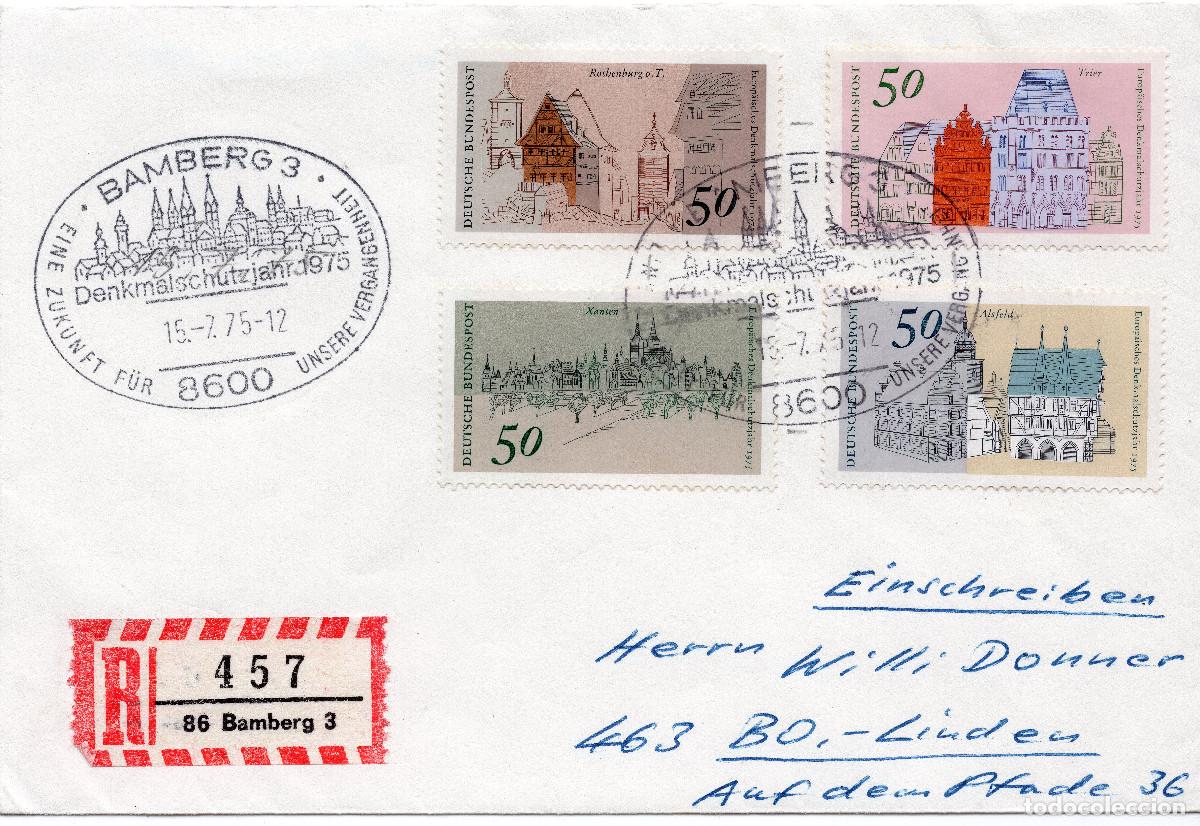 Sellos: ALEMANIA FEDERAL 1975 CARTA FDC MICHEL DE 860-863