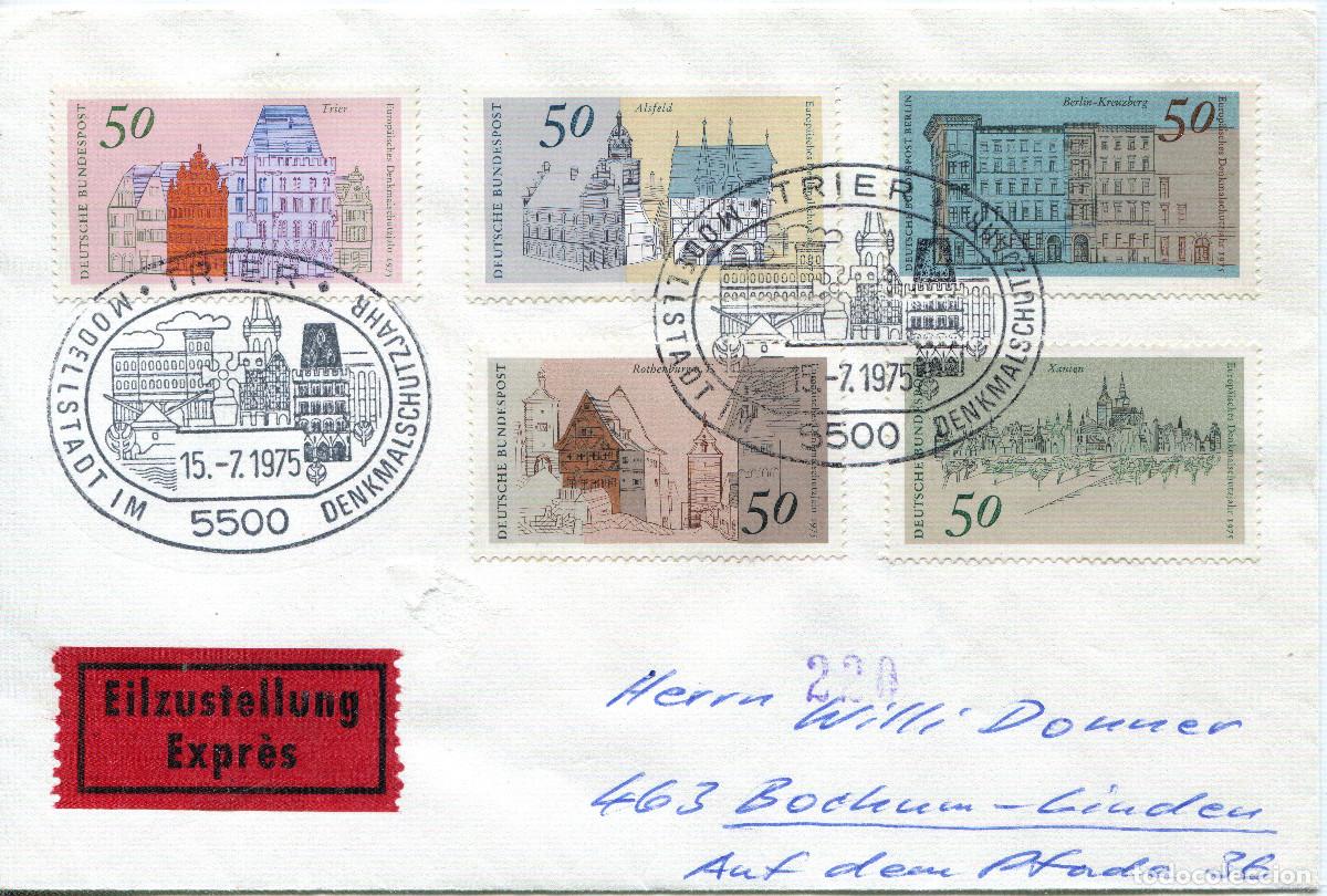 Sellos: ALEMANIA FEDERAL 1975 CARTA FDC MICHEL DE 860-863 + Berlin 508