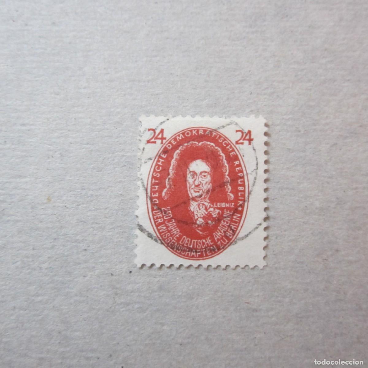 Sellos: ALEMANIA ORIENTAL 1950, YVERT N&ordm; 23, G.W. LEIBNITZ, UDSADO