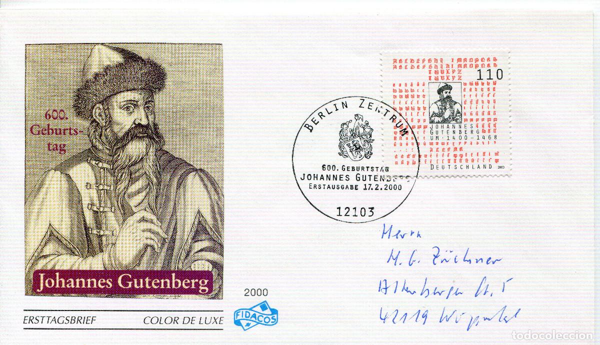 Sellos: ALEMANIA FEDERAL 2000 CARTA FDC MICHEL DE 2098