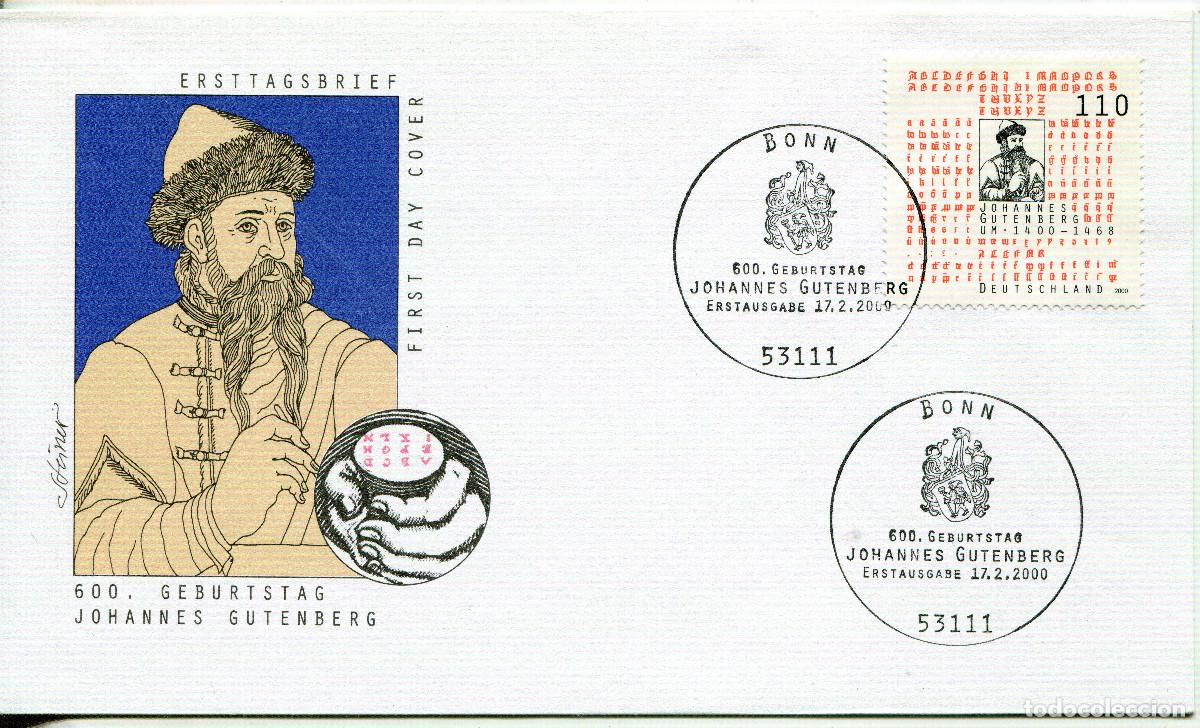 Sellos: ALEMANIA FEDERAL 2000 CARTA FDC MICHEL DE 2098