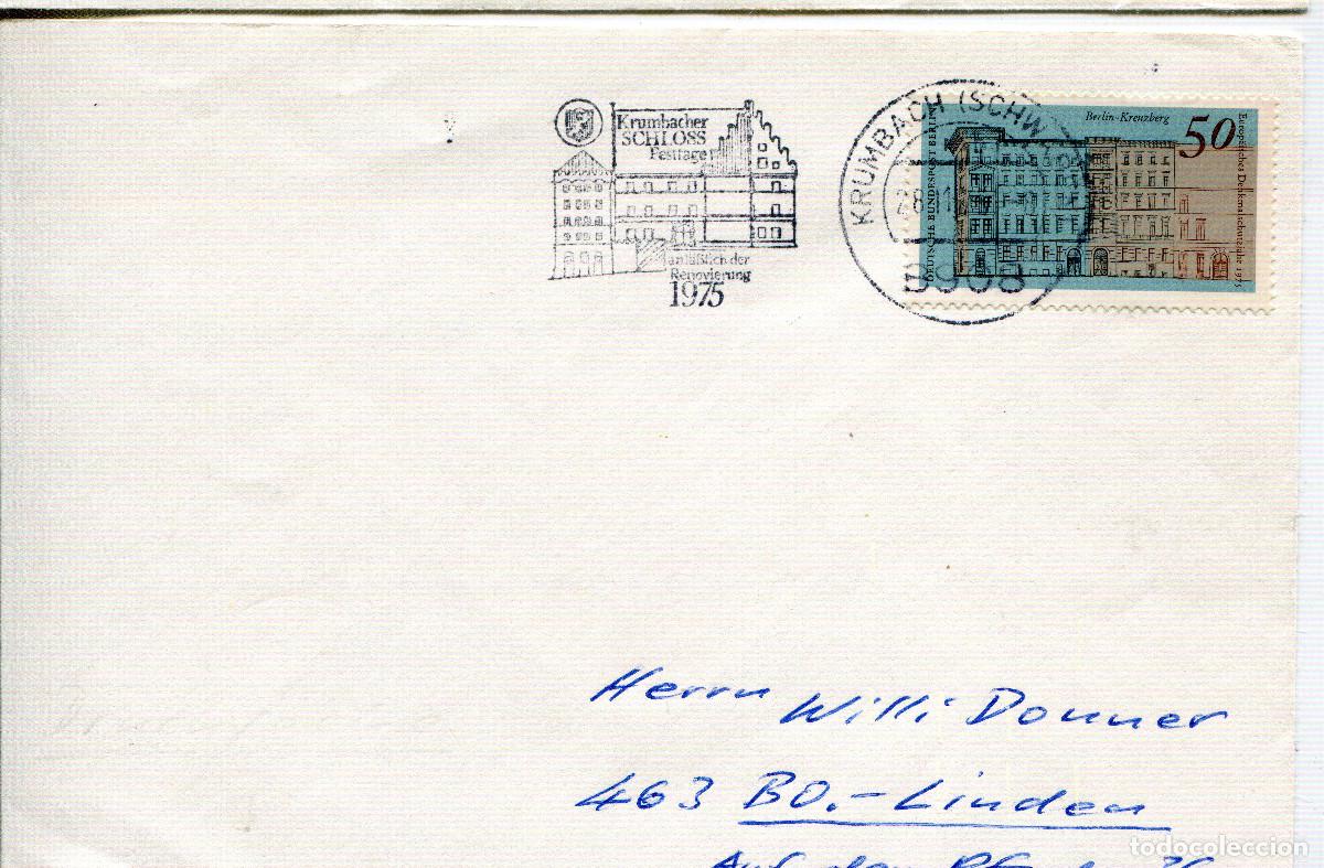 Sellos: BERLIN 1975 CARTA FDC MICHEL DE-BE 508