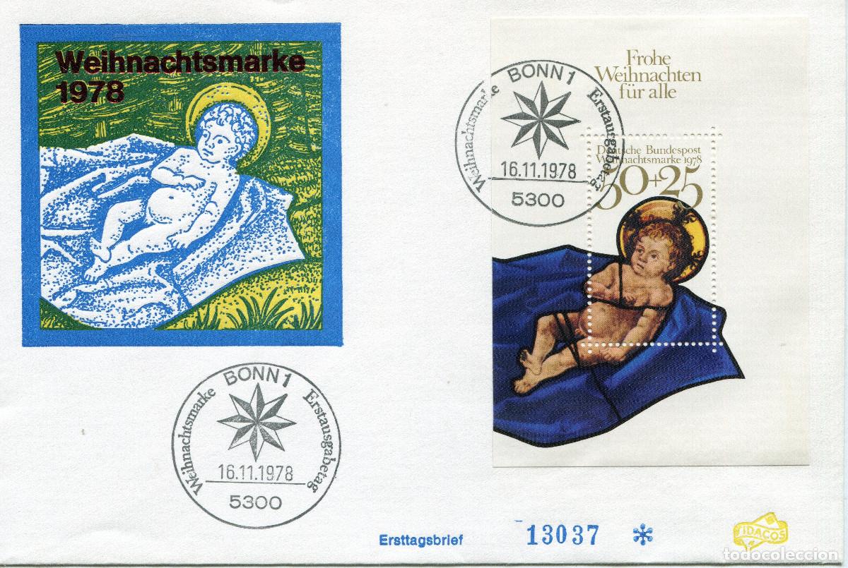 Sellos: ALEMANIA FEDERAL 1978 CARTA FDC MICHEL DE BL17