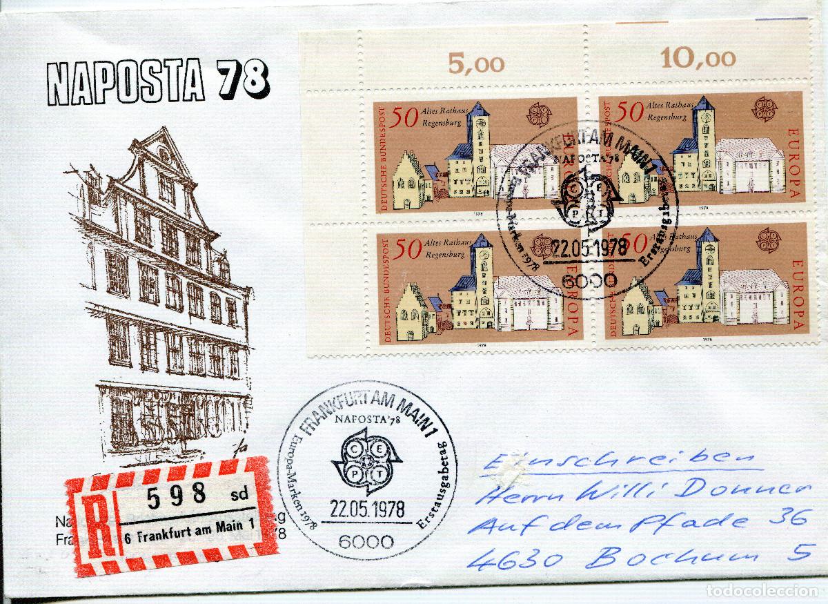 Sellos: ALEMANIA FEDERAL 1978 CARTA FDC MICHEL DE 970