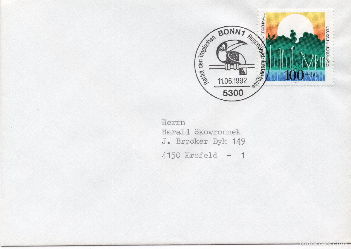 Sellos: ALEMANIA FEDERAL 1992 CARTA FDC MICHEL DE 1615