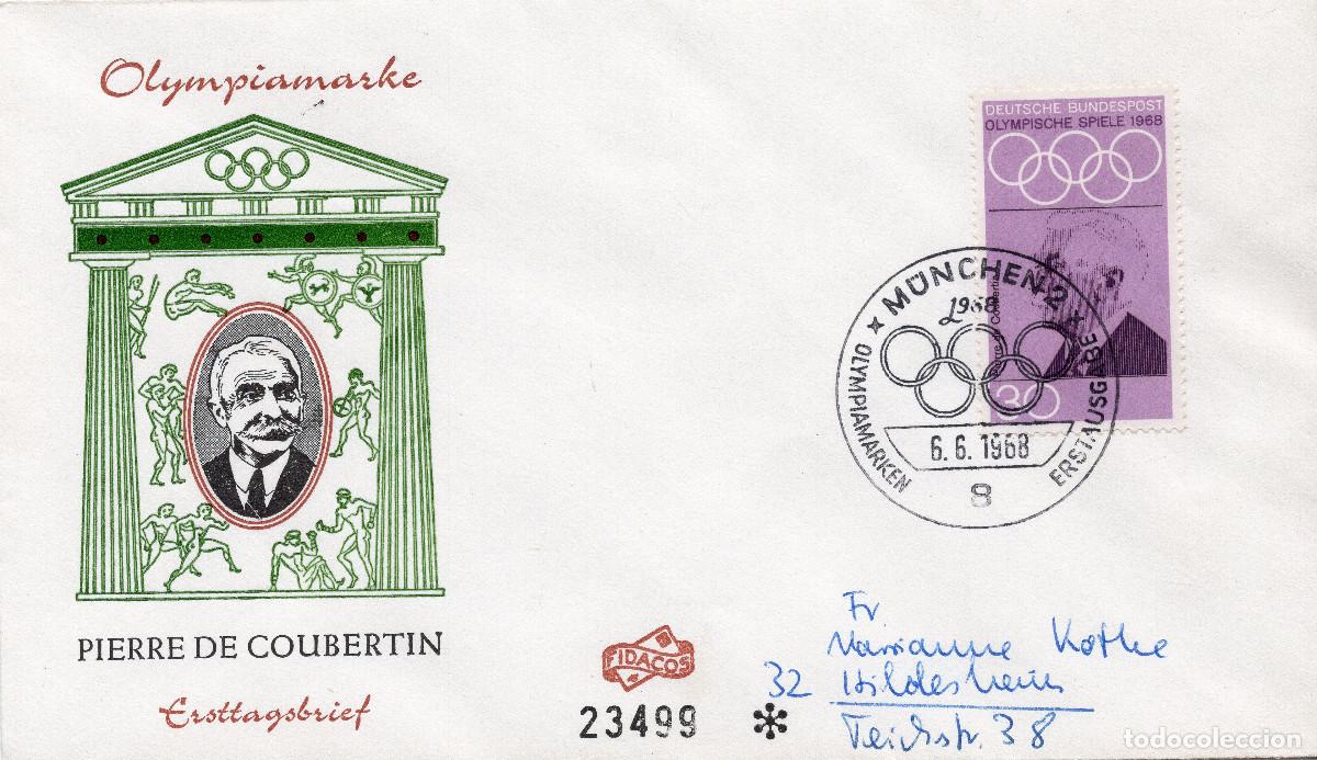 Sellos: ALEMANIA FEDERAL 1968 CARTA FDC MICHEL DE 563