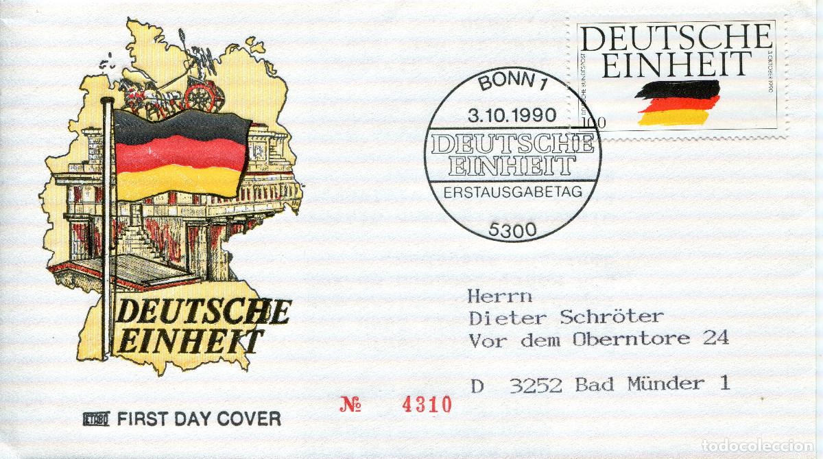 Sellos: ALEMANIA FEDERAL 1990 CARTA FDC MICHEL DE 1478