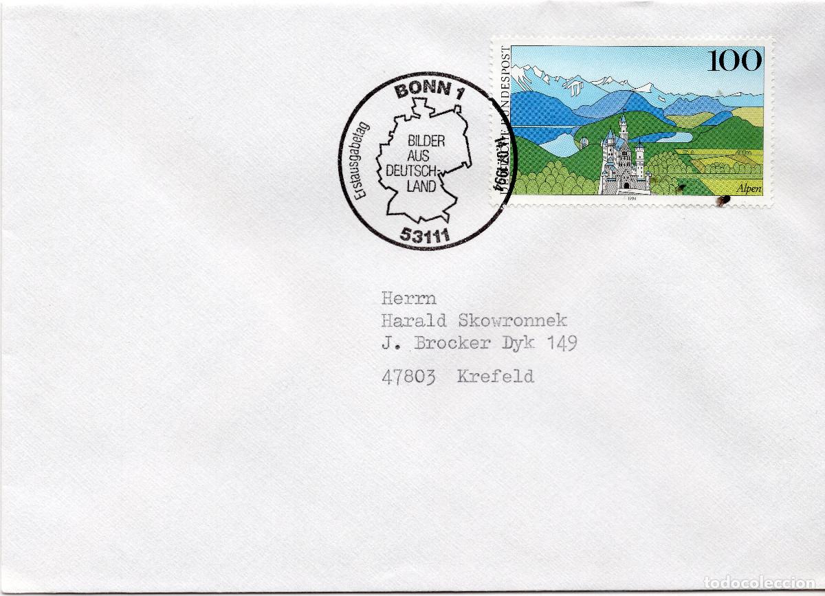 Sellos: ALEMANIA FEDERAL 1994 CARTA FDC MICHEL DE 1742