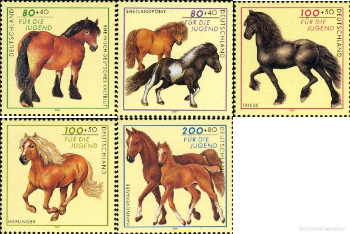 Sellos: 65109 MNH ALEMANIA FEDERAL 1997 CABALLOS DIVERSOS.