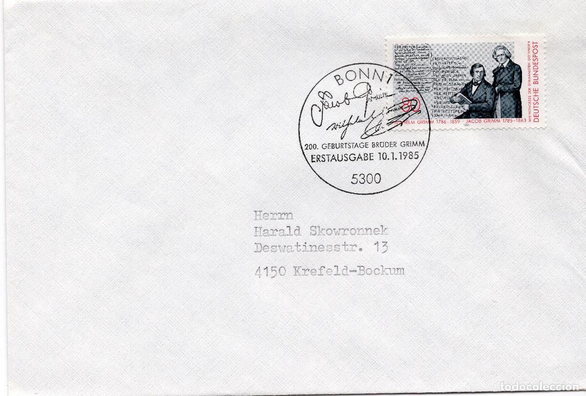 Sellos: ALEMANIA FEDERAL 1985 CARTA FDC MICHEL DE 1236