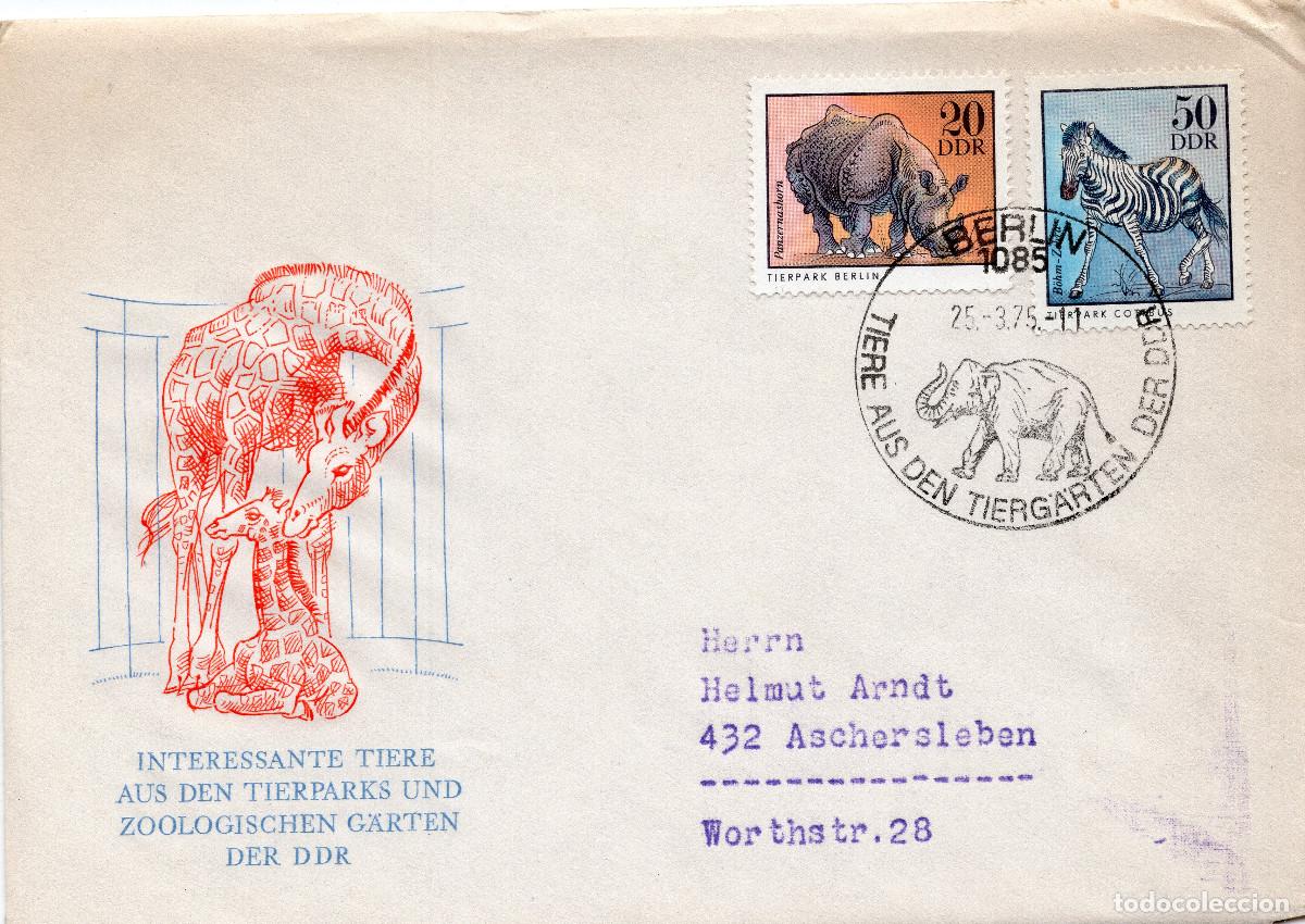 Sellos: ALEMANIA DEMOCRATICA 1975 CARTA FDC MICHEL DD 2033-2037