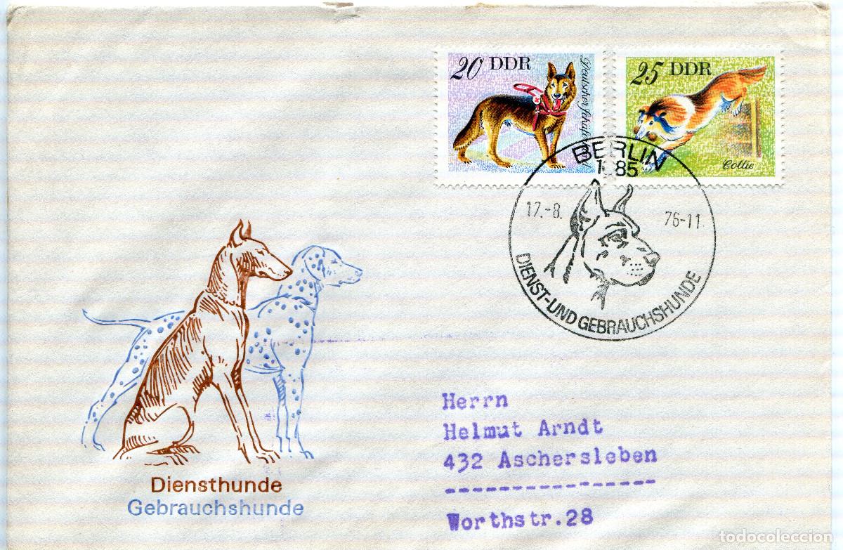 Sellos: ALEMANIA DEMOCRATICA 1976 CARTA FDC MICHEL DD 2157-2158