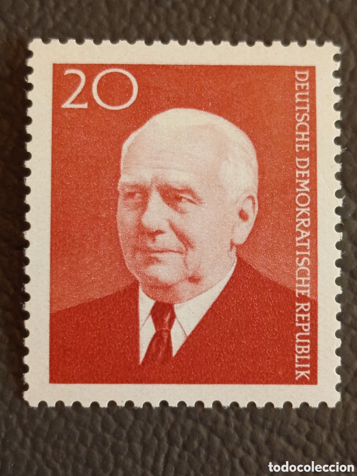 Sellos: DDR 1950 Presidente Wilhelm Pieck 20 Pf Rojo Serie Definitiva MH Michel 322