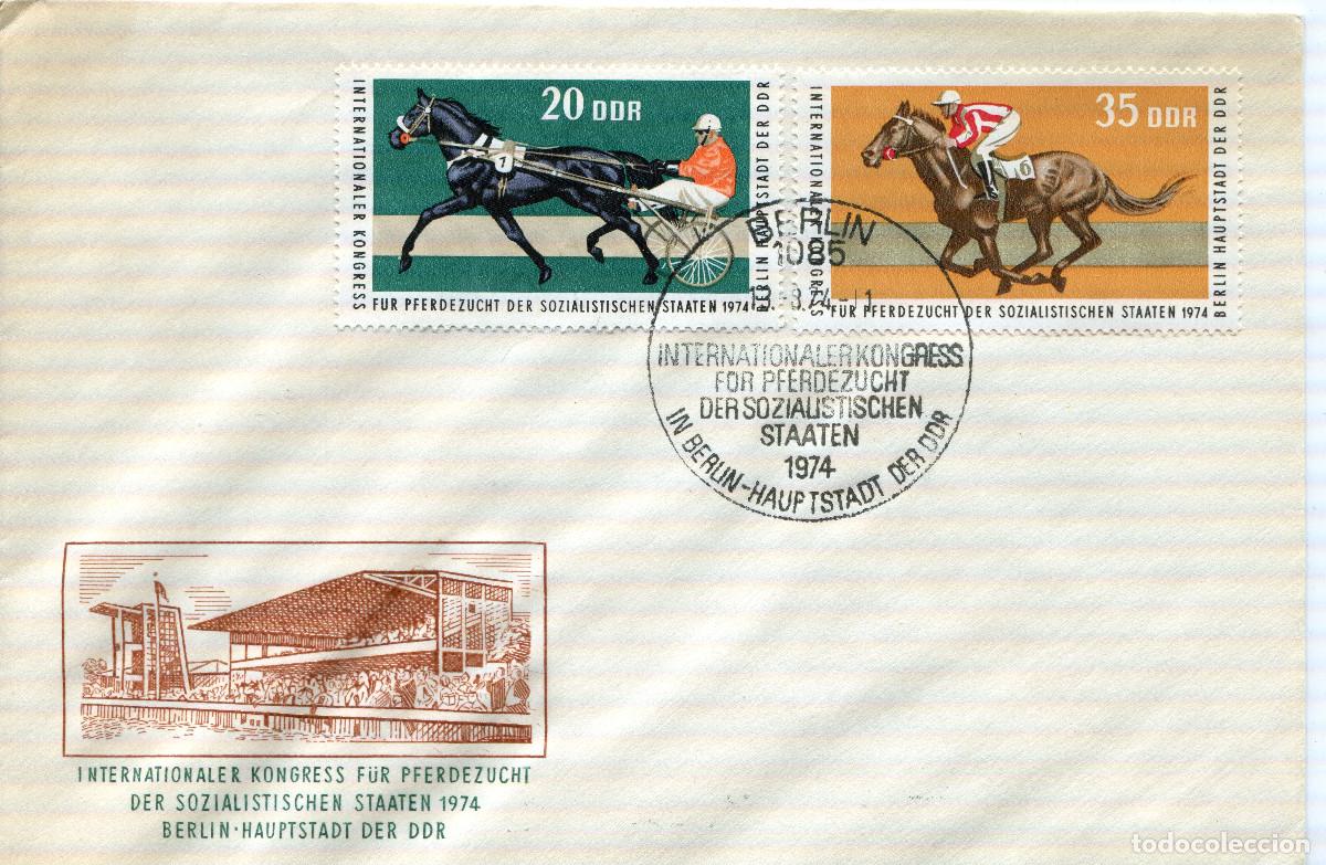 Sellos: ALEMANIA DEMOCRATICA 1974 CARTA FDC MICHEL DD 1970+1972
