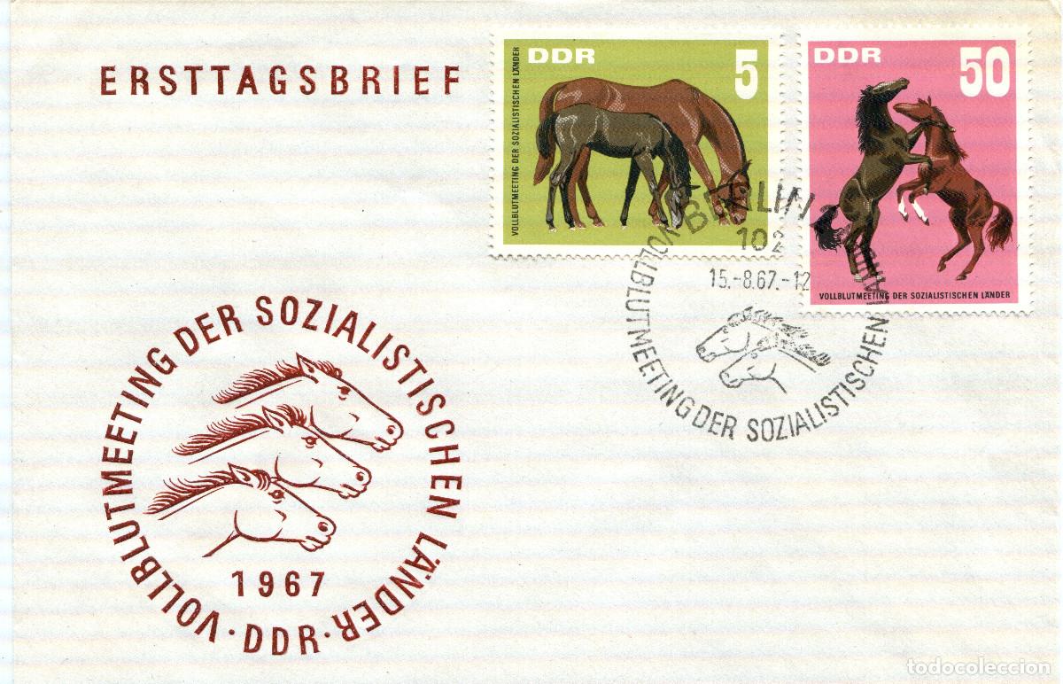 Sellos: ALEMANIA DEMOCRATICA 1967 CARTA FDC MICHEL DD 1302+1305
