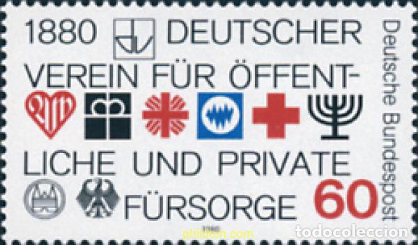 Selos: 145418 MNH ALEMANIA FEDERAL 1980 CENTENARIO DE LA UNION DE LA ASISTENCIA PUBLICA Y PRIVADA ALEMANA