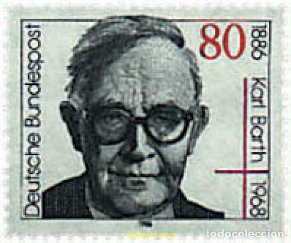 Sellos: 145668 MNH ALEMANIA FEDERAL 1986 CENTENARIO DE LA MUERTE DE KARL BARTH