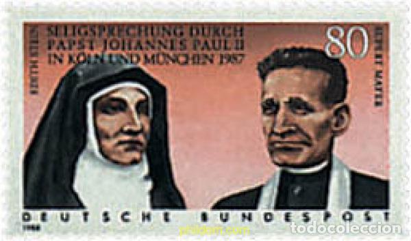Sellos: 145751 MNH ALEMANIA FEDERAL 1988 BEATIFICACION DE EDITH STEIN Y DEL PADRE RUPERT MAYER POR EL PAPA
