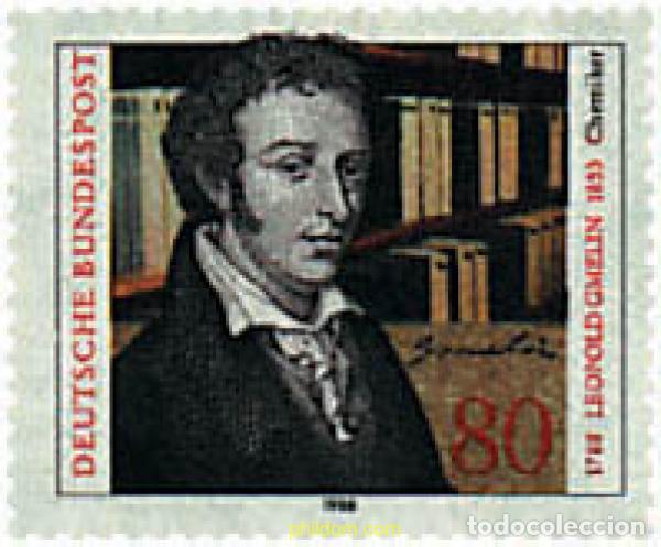 Briefmarken: 145790 MNH ALEMANIA FEDERAL 1988 BICENTENARIO DEL NACIMIENTO DEL QUIMICO LEOPOLD GMELIN