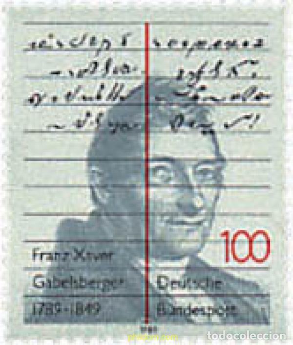 Timbres: 145888 MNH ALEMANIA FEDERAL 1989 BICENTENARIO DEL NACIMIENTO DE FRANZ XAVER GABELSBERGER