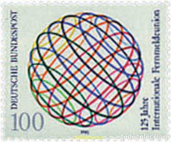 Sellos: 145975 MNH ALEMANIA FEDERAL 1990 125 ANIVERSARIO DE LA UNION INTERNACIONAL DE LAS TELECOMUNICACIONE