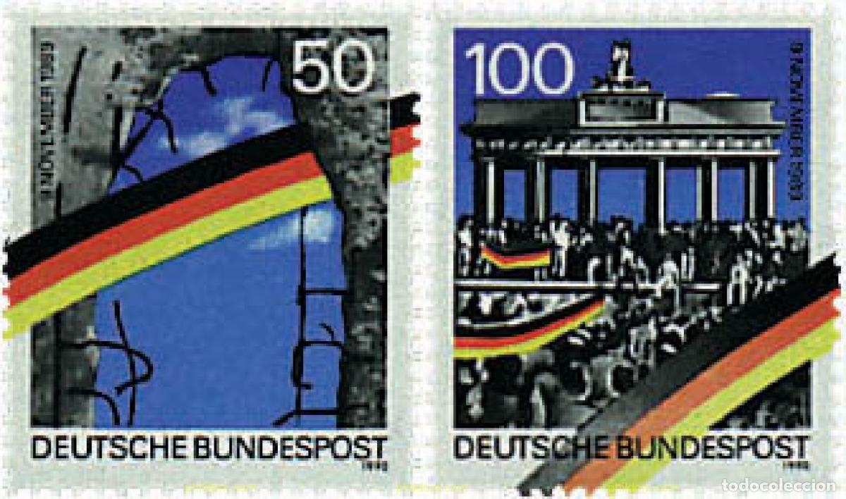 Sellos: 145986 MNH ALEMANIA FEDERAL 1990 1 ANIVERSARIO DE LA CAIDA DEL MURO DE BERLIN