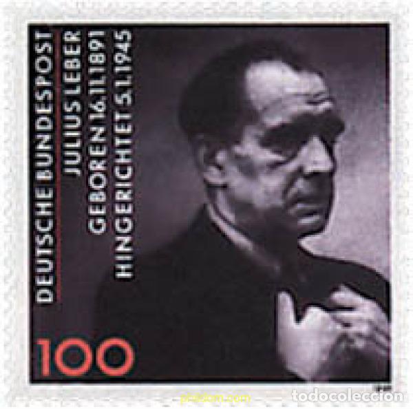 Sellos: 146068 MNH ALEMANIA FEDERAL 1991 CENTENARIO DEL NACIMIENTO DE JULIUS LEBER