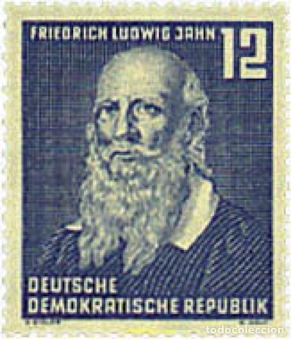 Sellos: 203019 MNH ALEMANIA DEMOCRATICA 1952 CENTENARIO DE LA MUERTE DE F.LUDWIG JAHN, PIONERO DE LA EDUCAC