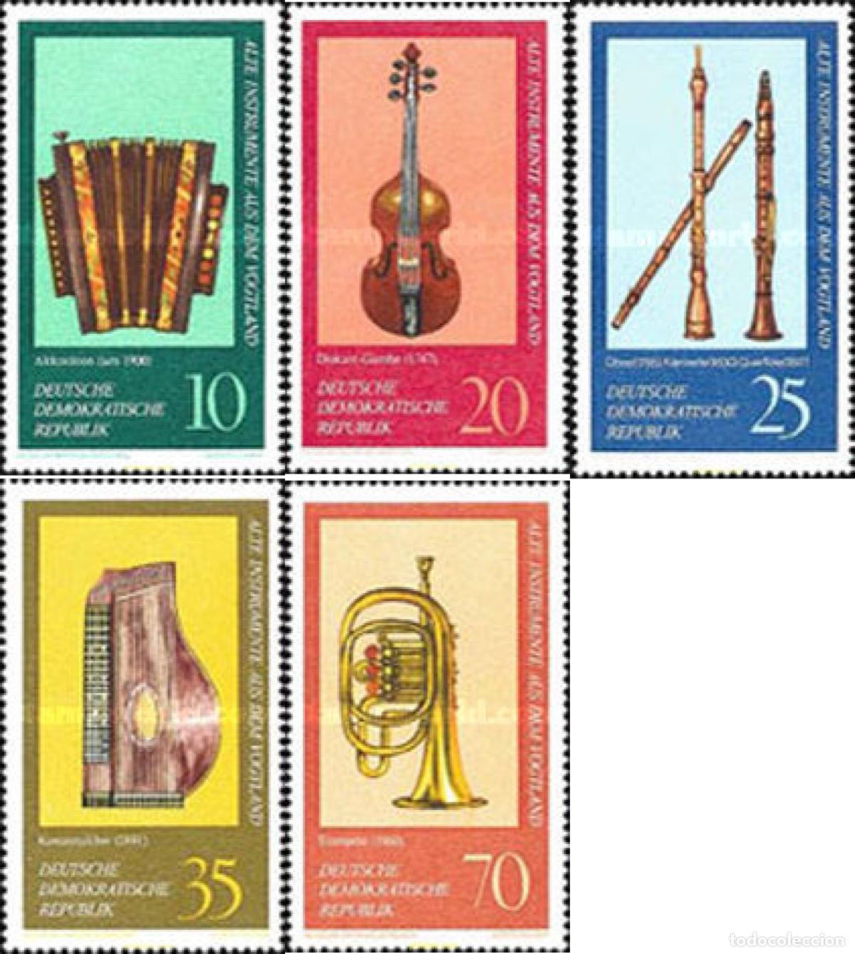 Sellos: 109276 MNH ALEMANIA DEMOCRATICA 1977 INSTRUMENTOS MUSICALES