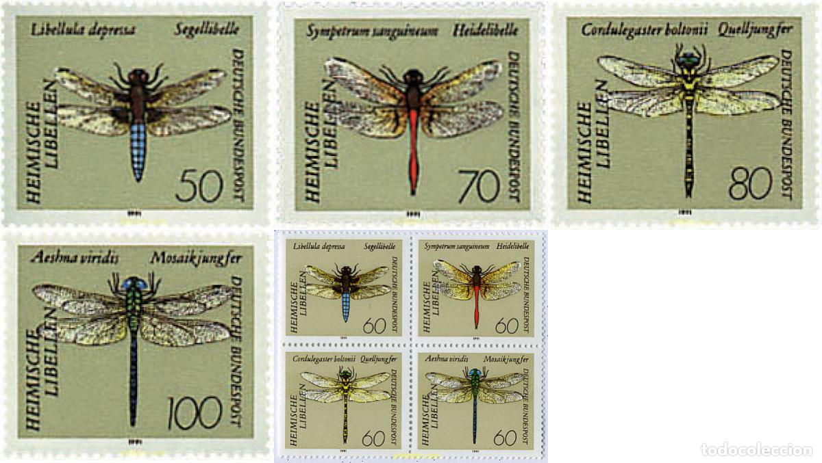 Sellos: 146081 MNH ALEMANIA FEDERAL 1991 LIBELULAS