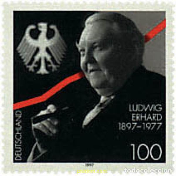 Sellos: 41376 MNH ALEMANIA FEDERAL 1997 CENTENARIO DEL NACIMIENTO DE LUDWIG ERHARD