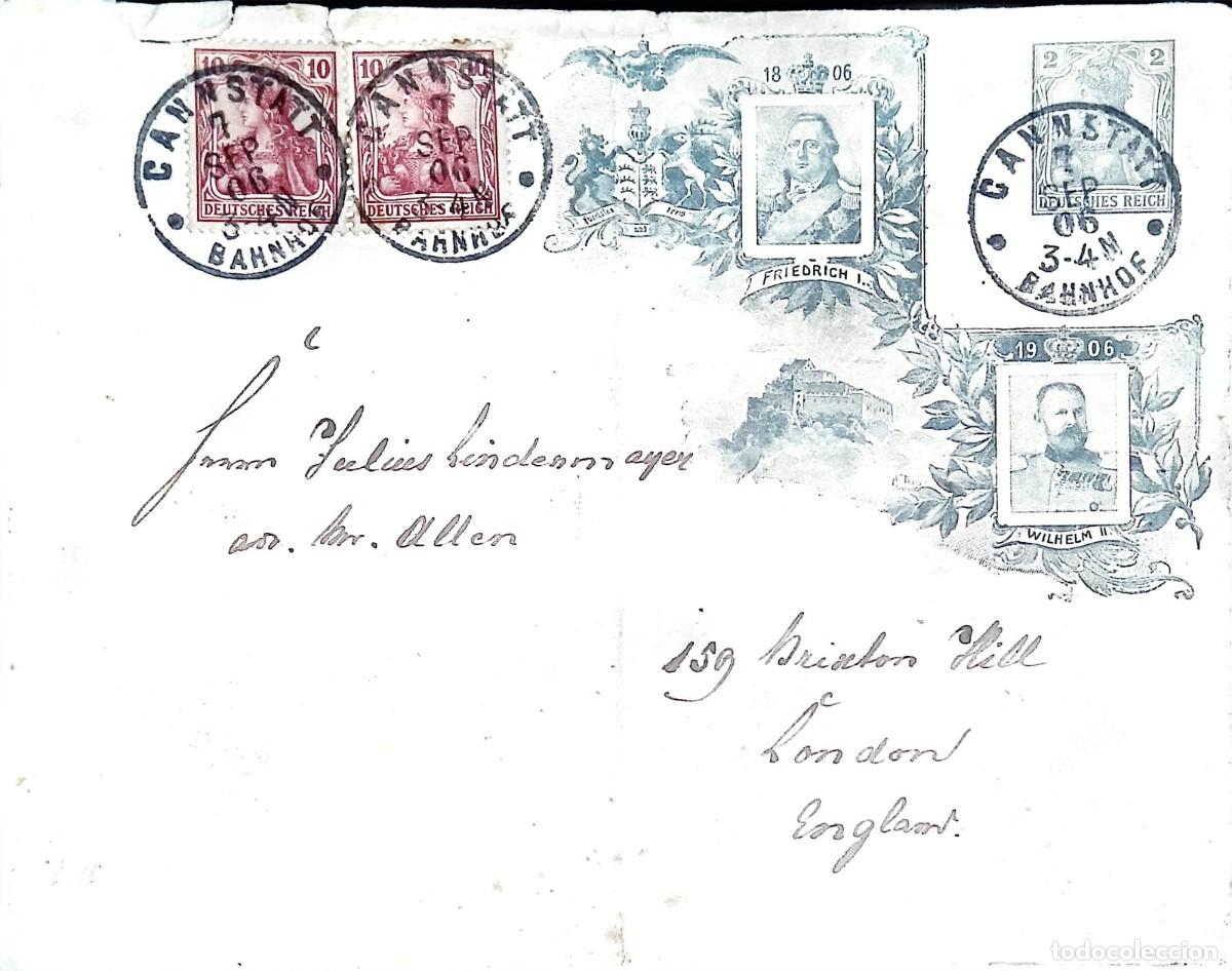 Sellos: O) 1906 GERMANY, CANNSTATT, FRIEDRICH I.&nbsp; WILHELM II. KINGDOM OF W&Uuml;RTTEMBERG - GERMAN EMPIRE, GODDE