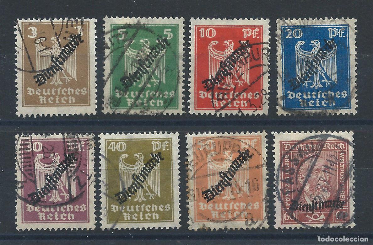Sellos: Allemagne Empire Service N&deg;68/75 Obl (FU) 1924/28 - Timbre 1924-25 surcharg&eacute;s