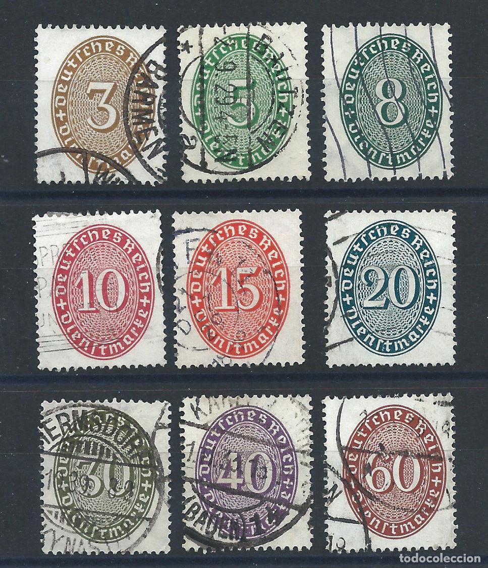 Sellos: Allemagne Empire Service N&deg;77/85 Obl (FU) 1927/28 - Chiffres