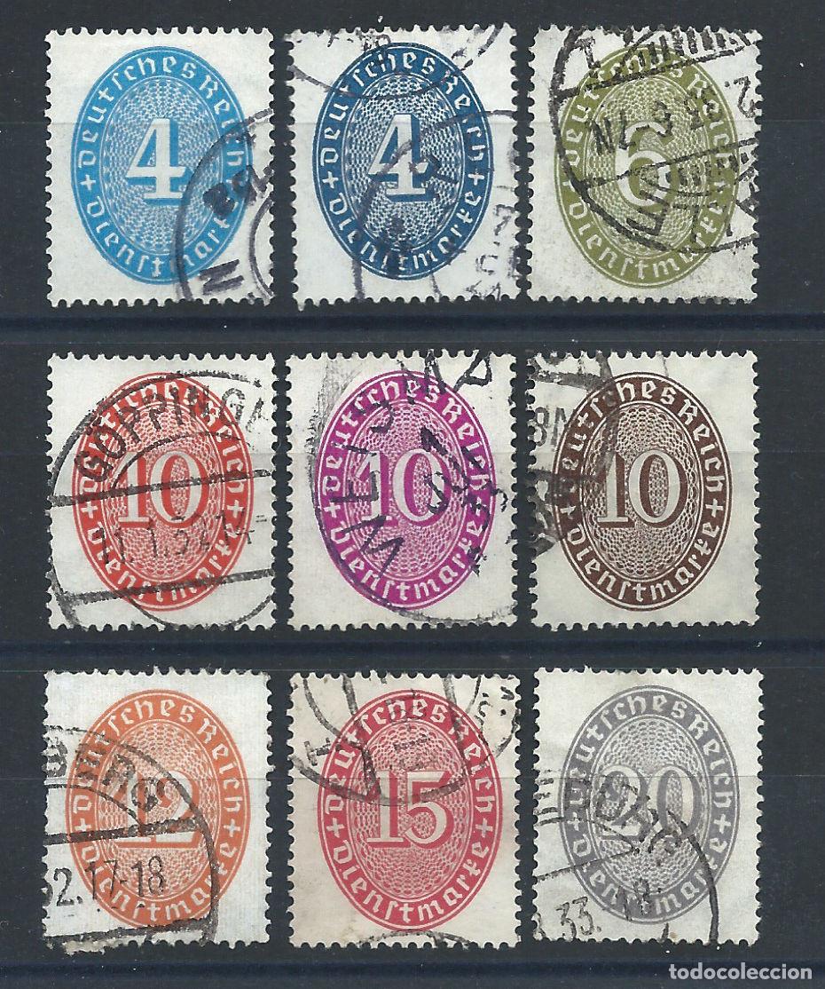 Sellos: Allemagne Empire Service N&deg;86/92 Obl (FU) 1929/34 - Chiffres