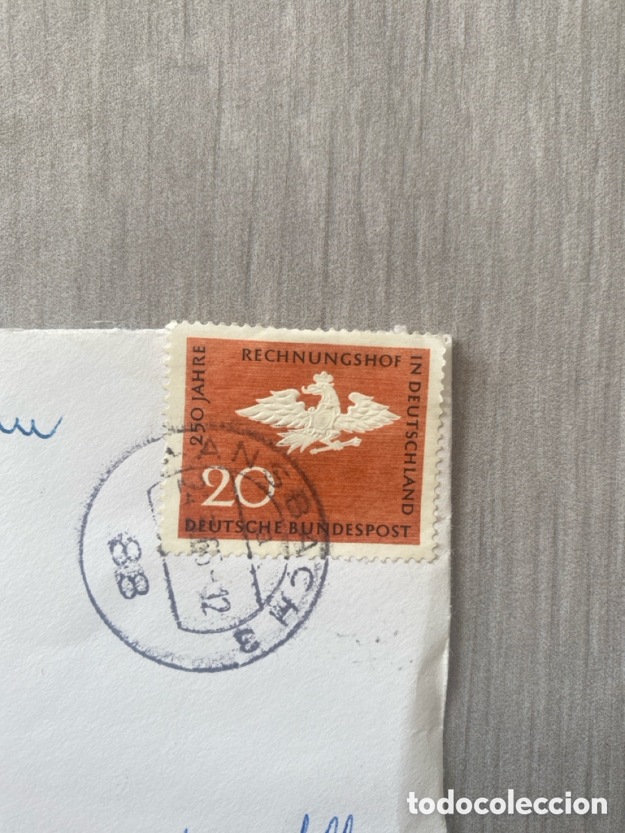 Briefmarken: Sello alem&aacute;n 1966, 20 Pfennig, &ldquo;250 Jahre Rechnungshof in Deutschland&rdquo;